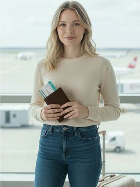 Gucci Chocolate Brown Embossed GG Passport Cover Men or Women’s no flaws